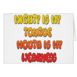 Tongue Tied: Funny Tongue Quote Colourful Text Art