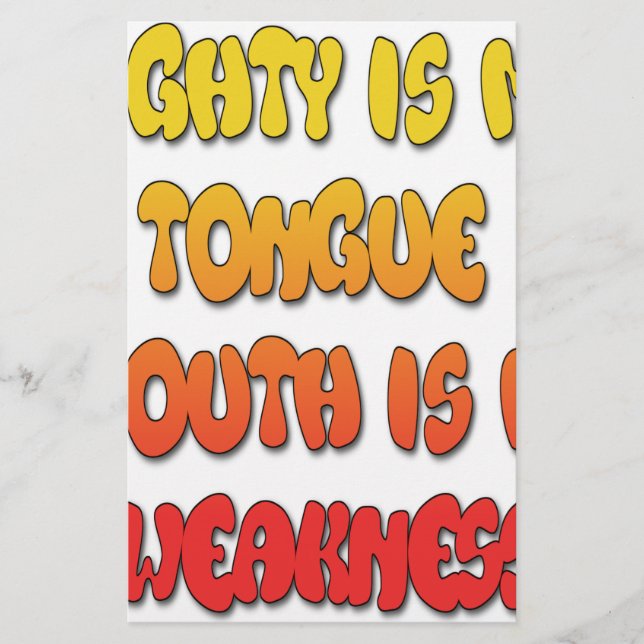 Tongue Tied: Funny Tongue Quote Colourful Text Art (Front)