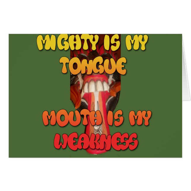 Tongue Tied: Funny Tongue Quote Colourful Text Art (Front Horizontal)