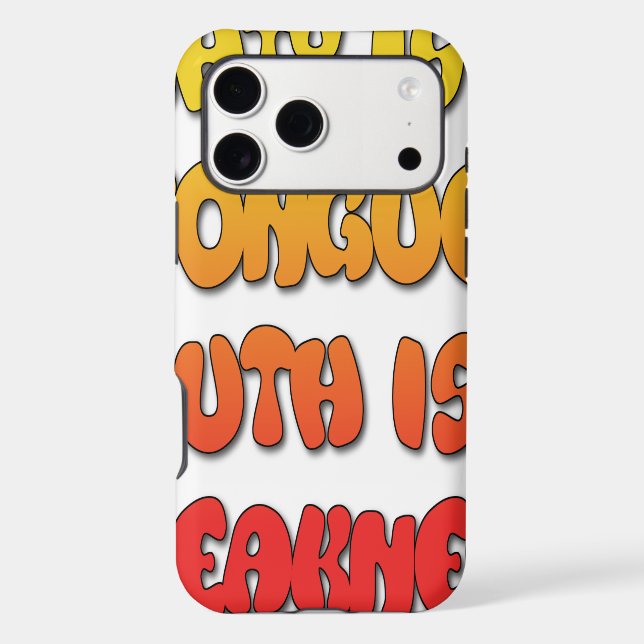 Tongue Tied: Funny Tongue Quote Colourful Text Art (Back)