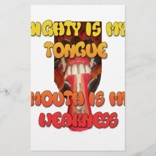 Tongue Tied: Funny Tongue Quote Colourful Text Art Stationery