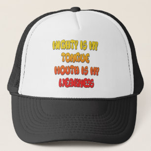 Tongue Tied: Funny Tongue Quote Colourful Text Art Trucker Hat