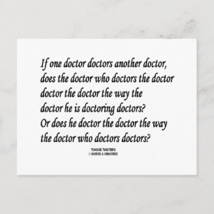 Tongue Twister Doctor Doctors Another Doctor Postcard