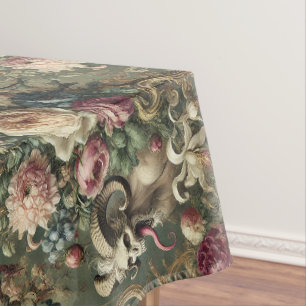 🩸 Tongue Whipped Blooms – Gothic Large Pattern Tablecloth