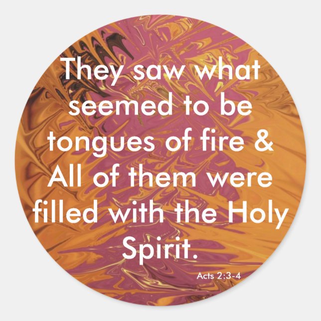 Tongues of Fire Classic Round Sticker (Front)