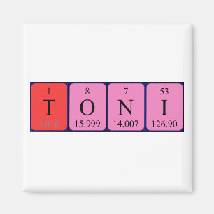 Toni periodic table name magnet