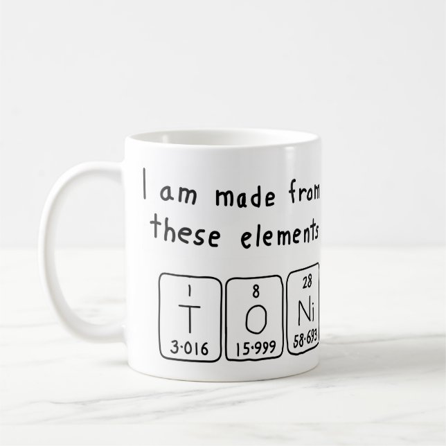 Toni periodic table name mug (Left)