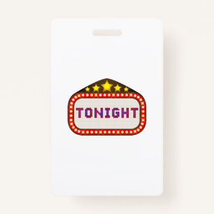 Tonight Movie Theater Marquee ID Badge