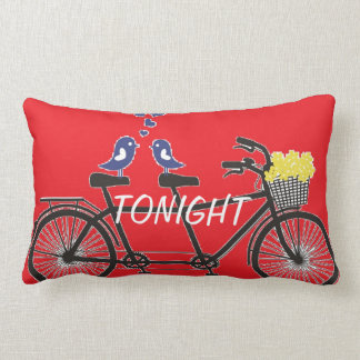 Tonight - Not Tonight - Love birds on bike -Pillow Lumbar Cushion