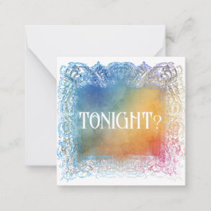 *~* TONIGHT? Relationship AP62 Flat Note Card