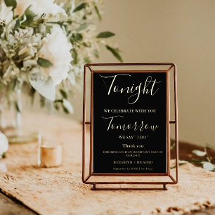 Tonight we celebrate wedding rehearsal dinner sign