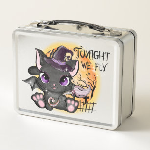Tonight We Fly – Black Witch Cat Metal Lunch Box