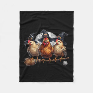Tonight We Fly, Chicken Witch, Funny Halloween Chi Fleece Blanket