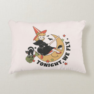 Tonight We Fly – Cute Witch and Black Cat Decorative Cushion