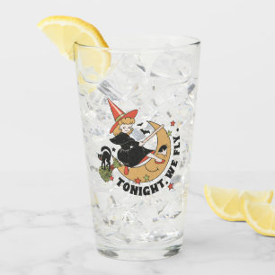 Tonight We Fly – Cute Witch and Black Cat Glass