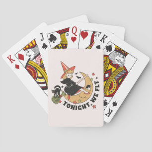 Tonight We Fly – Cute Witch and Black Cat Playing Cards