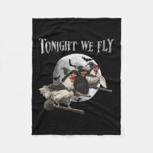Tonight We Fly Funny Chicken Halloween Costume Sok Fleece Blanket