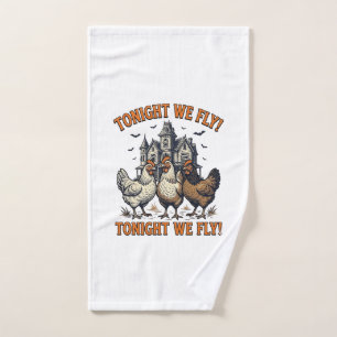 Tonight We Fly Funny Chicken Halloween Shirt Desig Hand Towel