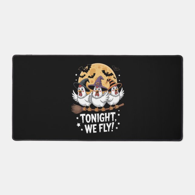 Tonight We Fly Halloween Chicken Desk Mat (Front)