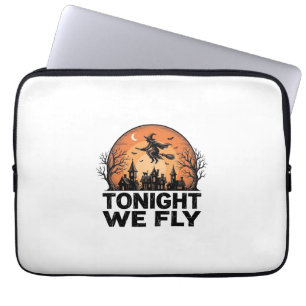 Tonight We Fly Vintage Witch Halloween Shirt Desig Laptop Sleeve