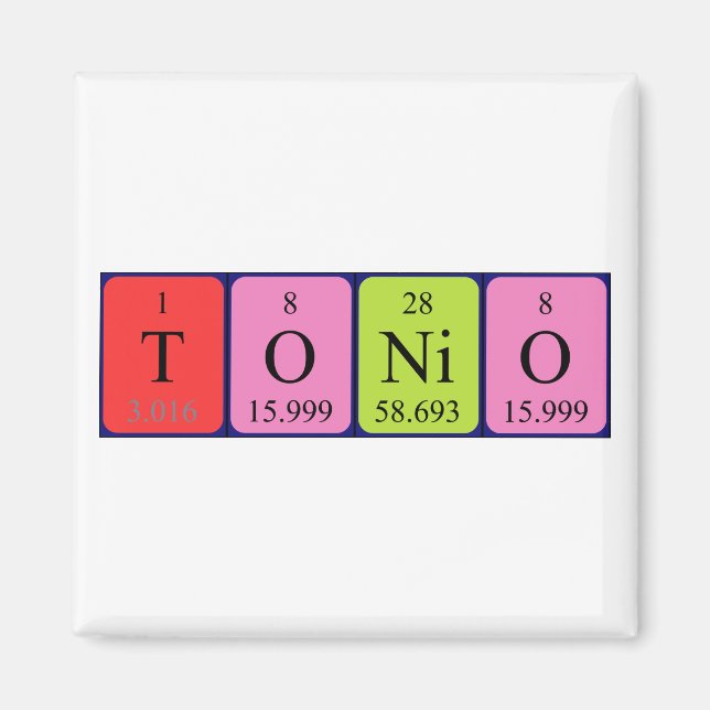 Tonio periodic table name magnet (Front)