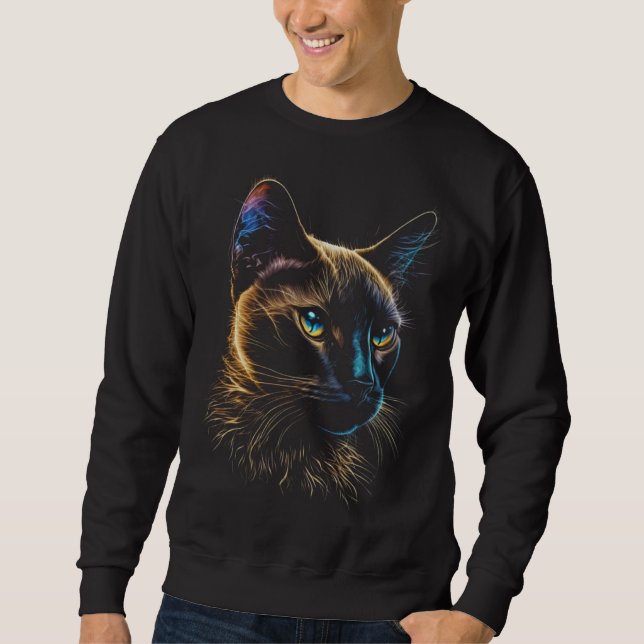 Tonkinese  Colorful graphic Cat Dad Mom Men Women Sweatshirt (Front)