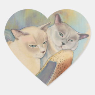 Tonkinese Precious & Romeo Heart Sticker
