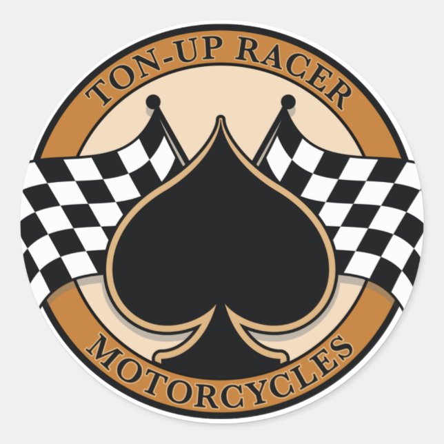 Tonne-up Racer Motorcycles Classic Round Sticker (Front)