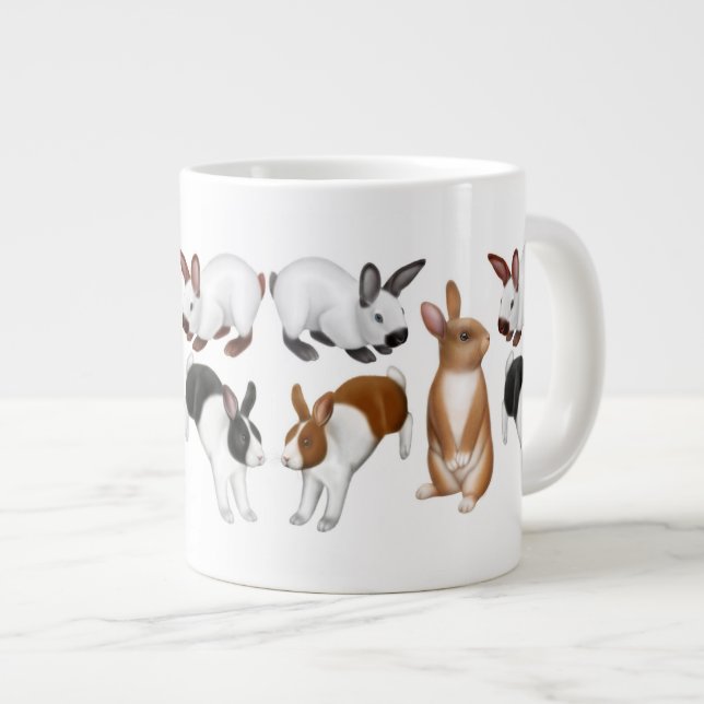 Tons of Buns Rabbit Lovers Large Coffee Mug (Front Right)