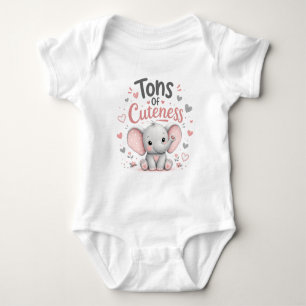 Tons Of Cuteness Baby Elephant Design Bodysuit