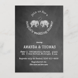 Tons of Love Chalkboard Couple's Wedding Shower Invitation