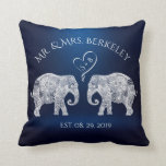 TONS OF LOVE | Elephant Couple Custom Wedding Gift Cushion<br><div class="desc">TONS OF LOVE | Elephant Couple Custom / Personalised Wedding Throw Pillow. You can customise it to delete the blue background image to add a colour that suits your taste more. Here's how: Click on the customise it button> Click on Background Colour A menu of colours will come up, choose...</div>