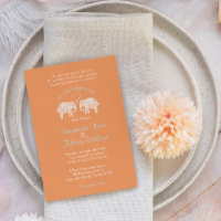 TONS OF LOVE/Elephant Custom Colour Wedding Invite