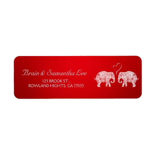 TONS OF LOVE | Elephant Wedding Custom Return Address Label