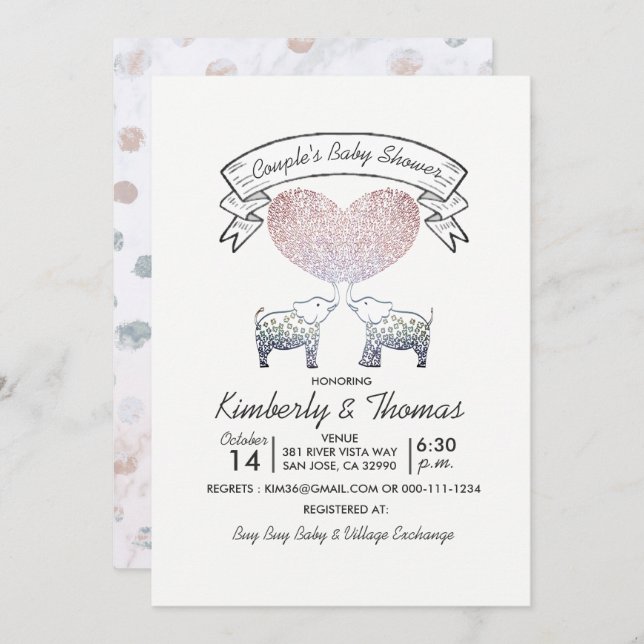 Tons of Love Neutral Gender Couple's Baby Shower Invitation (Front/Back)