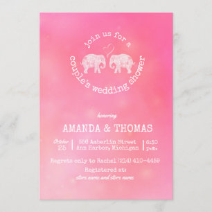 Tons of Love Pink Couple's Wedding / Birdal Shower Invitation