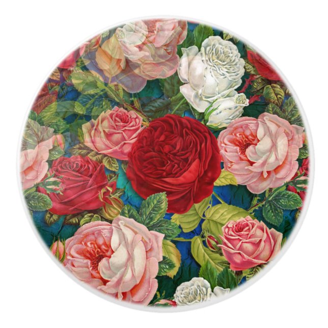 Tons of Roses Garden Ceramic Knob (Front)