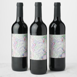 Tons pérola ou peças coloridas ao creme wine label