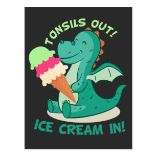 Tonsillectomy Surgery Tonsils out Ice Cream in Postcard