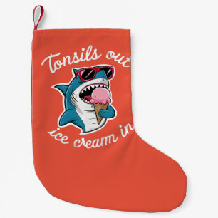 Tonsils Out Ice Cream In Feline Cat Kitten Gift Small Christmas Stocking