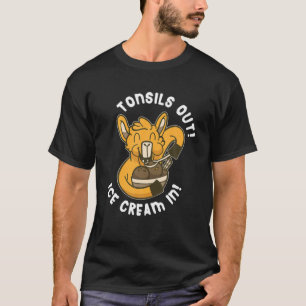 Tonsils Out Ice Cream In Llama Eating Ice Cream T-Shirt