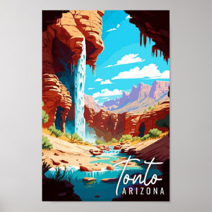 Tonto Arizona vintage travel illustration Poster