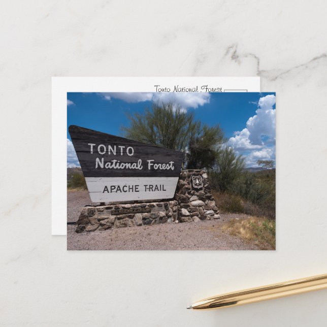 Tonto National Forest, Arizona Postcards (Front/Back In Situ)