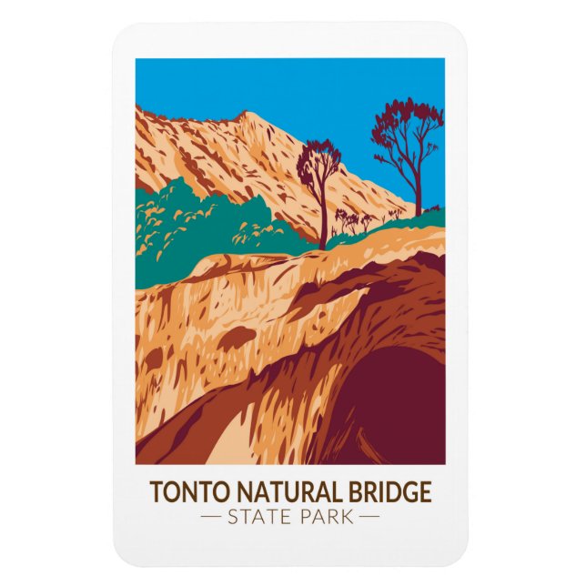 Tonto Natural Bridge State Park Arizona Vintage  Magnet (Vertical)