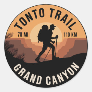 Tonto Trail Grand Canyon Hiking Classic Round Sticker