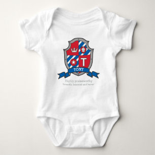Tony boys T name & meaning knights shield Baby Bodysuit