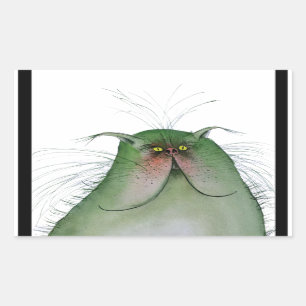 tony fernandes's green tabby cat snap rectangular sticker