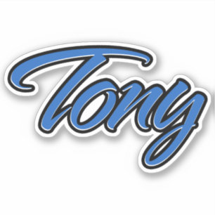 Tony Name blue sticker Sticker Sticker