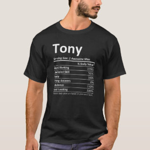 TONY Nutrition Funny Birthday Personalised Name Gi T-Shirt