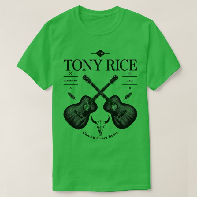 Tony Rice Acoustic Guitar Vintage Logo T-Shirt (Design Front)